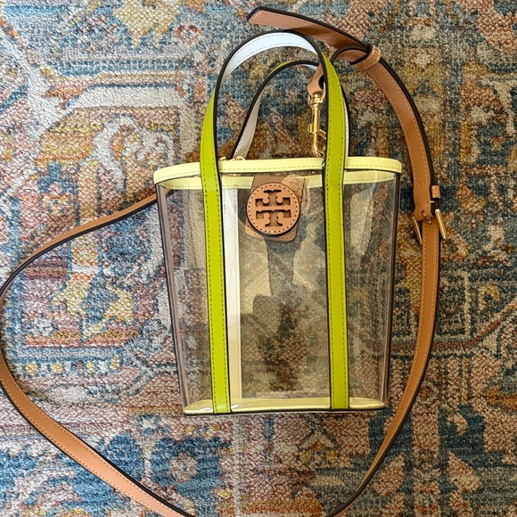 Tory Burch Handbags - Tory Burch Transparent Tote with Green and Brown Accents